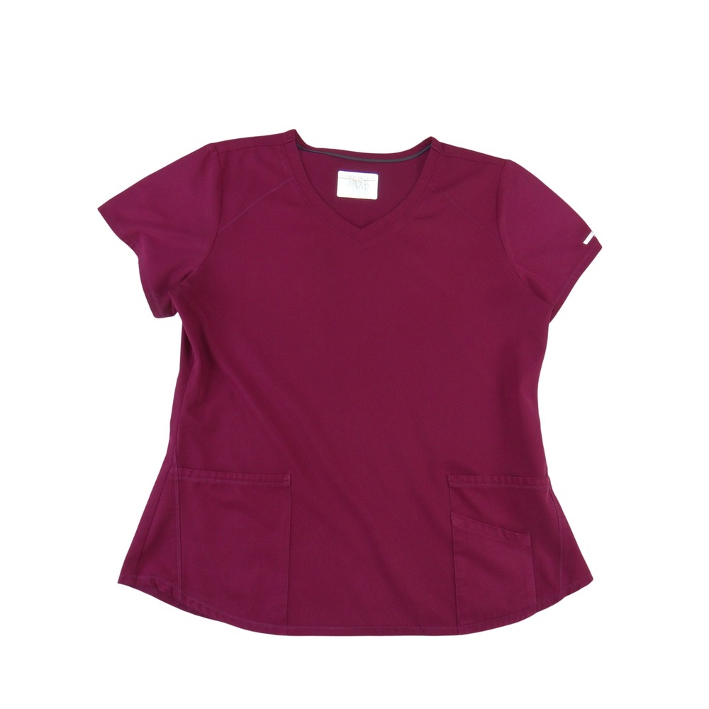 Skechers by Barco Womens XL Berry Purple V-Neck Scrub Top Short Sleeve 3270